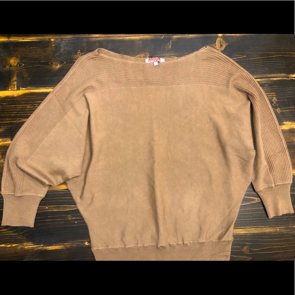 NWOT Carol Rose Women's Brown/Khaki Dolman Sweater SZ L - Picture 3 of 6